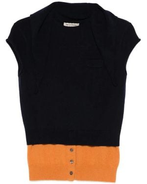 MERYLL ROGGE Chaleco De Punto A Capas - Negro
