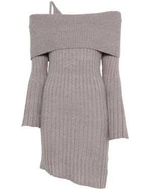 House Of Sunny Chunky-Rib Mini Dress - Grey