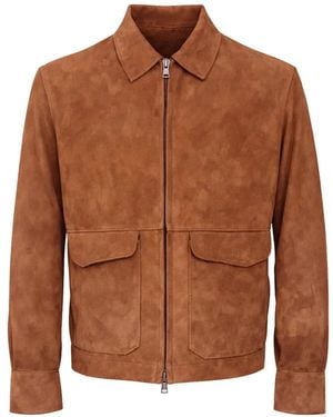 Franzese Collection Veste Stefano De Martino Contrecollée En Daim - Marron