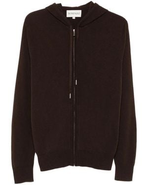 Bompard Zip-Up Drawstring Hoodie - Brown