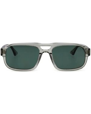 FIVEFOURFIVE Double-Bridge Rectangle-Frame Sunglasses - Green