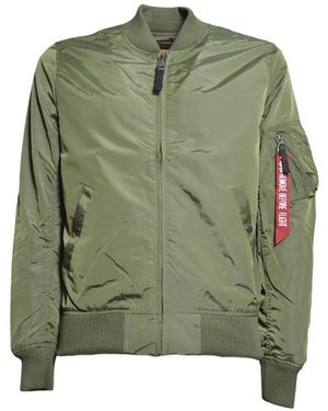 Alpha Industries Zip-Up Bomber Jacket - Green