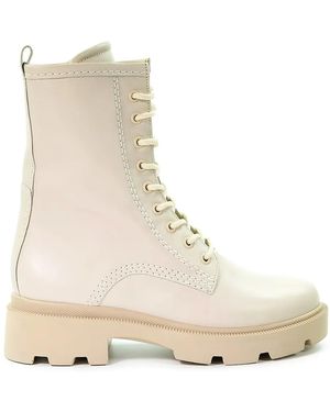 Gabor Leather Lace-Up Boots - Natural