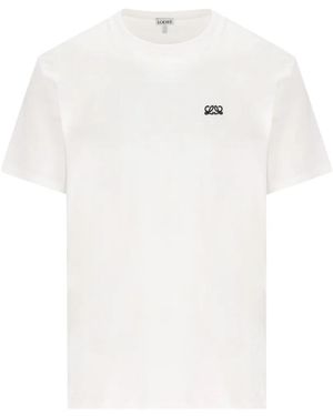 Loewe Camiseta Con Bordado Anagram - Blanco