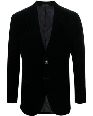 Giorgio Armani Blazer de terciopelo con botones - Negro