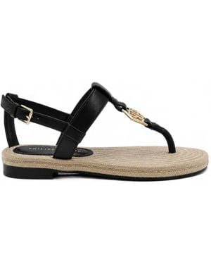 Philipp Plein Sandales En Cuir Nappa À Bride En Corde - Black