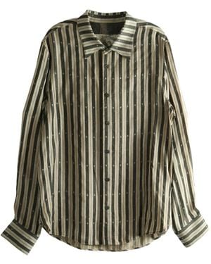 Ziggy Chen Striped Buttoned Shirt - グリーン