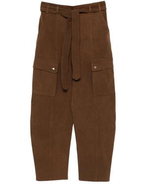ANDAMANE Belt-Fastening Cargo-Pocket Trousers - Brown