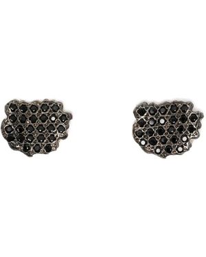 Rosa Maria Pendientes En Plata De Ley Con Diamantes - Blanco