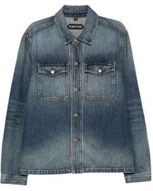 Tom Ford Faded Denim Jacket - Blue