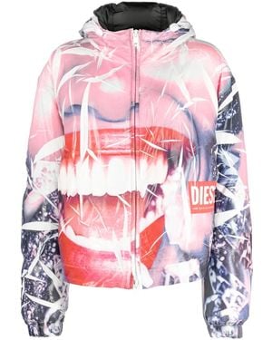 DIESEL Smiley Face-Print Jacket - Multicolor