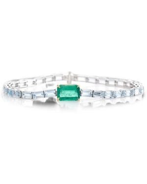 Yi Collection Demeter Emerald And Aquamarine Bracelet - White
