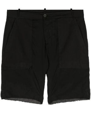 Masnada Ausgefranste Shorts - Schwarz
