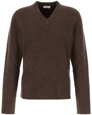 Ferragamo V-Neck Jumper - Brown