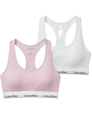 Calvin Klein Logo-Waistband Bra (Set Of Two) - Pink