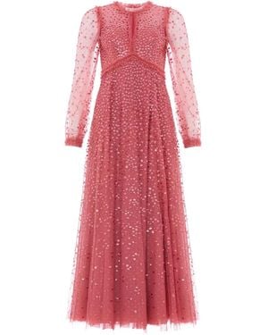 Needle & Thread Sequin-Embellishment Maxi Dress - Pink