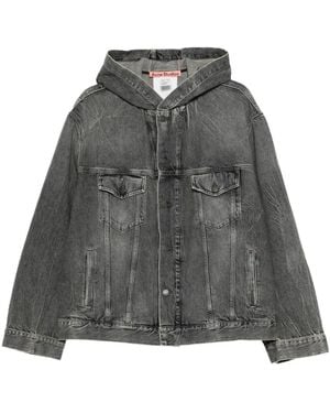Acne Studios Hooded Denim Jacket - Grey
