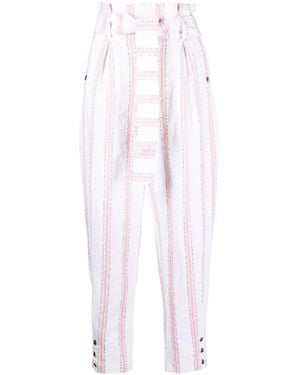 IRO Rula Striped-Leg Pants - White