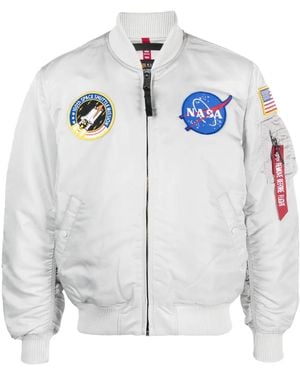 Alpha Industries Ma-1 Tt Nasa Patch-Detail Jacket - White