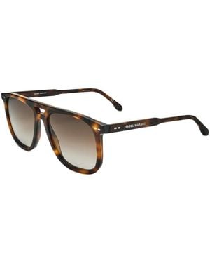 Isabel Marant Tortoiseshell-Effect Pilot-Frame Sunglasses - Metallic