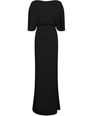 16Arlington Dona Cape-Sleeve Maxi Dress - Black