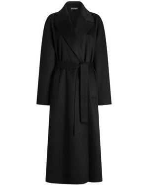 Dolce & Gabbana Double-Breasted Cashmere Trench Coat - Black