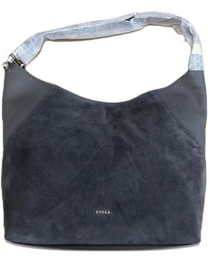 Furla Hobo Suede Tote Bag - Blue
