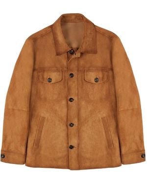 Montedoro Suede Pocket Overshirt - Brown
