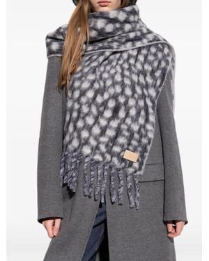 Fendi Schal Aus Alpaka Und Wolle - Grau