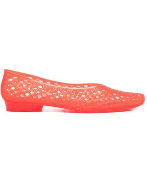 HEAVENLY JELLY Lattice Ballet Flats - Red