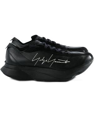 Y-3 Adios Pro 3.0 Lx Signature-Detail Leather Trainers - Black