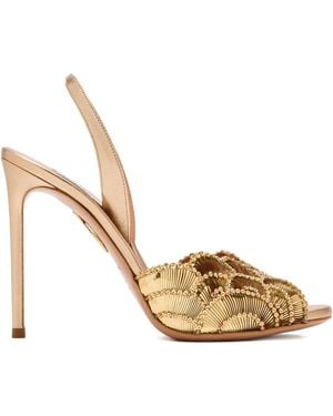 Aquazzura 105Mm Crystal-Embellishment Sandals - Metallic