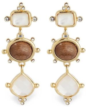 Gas Bijoux Tiki Three Drop Earrings - White