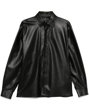 Arma Leather Shirt - Black