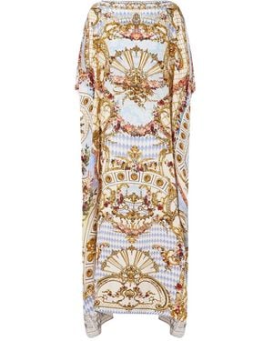 CAMILLA Tunique Throne Games En Soie - Métallisé