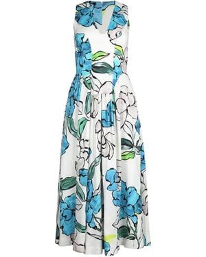 Aje. Midikleid mit Blumen-Print - Blau