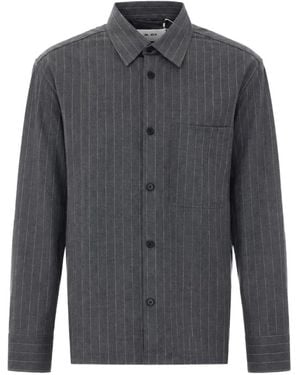 NN07 Freddy Pinstripe-Pattern Shirt - Gray