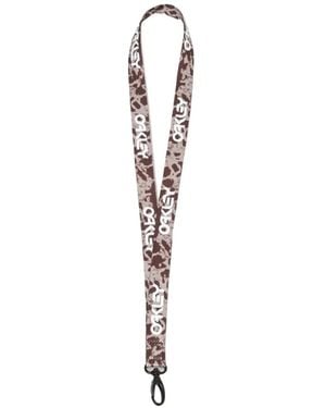 Oakley Logo-Print Lanyard - White