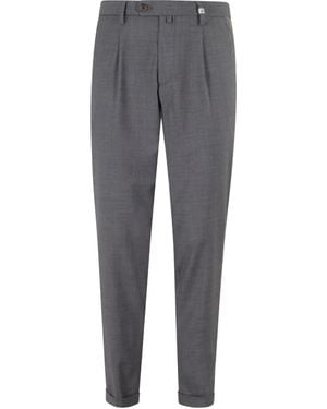 Myths Pleated Wool-Blend Trousers - Grey