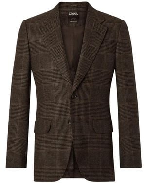 ZEGNA Prince Of Wales Check Blazer - Black