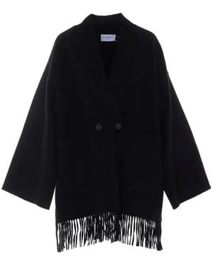 The Dynamis Studio Fringed V-Neck Jacket - Black