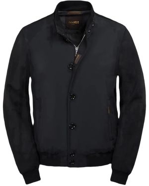 Moorer Fidani-Jkr Buttoned Bomber Jacket - Blue