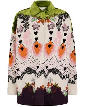 Valentino Garavani Floral Velvet Coat - Grey