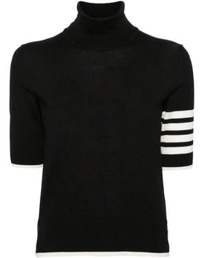 Thom Browne Sweater With Striped Detail - Schwarz