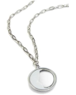 Liviana Conti Zaira Circular-Pendant Cable-Link Necklace - White