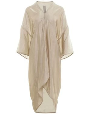 Rick Owens Tommykite Draped V-Neck Dress - White