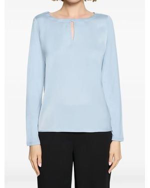 Betty Barclay Keyhole-Detail Long-Sleeve Blouse - Blue