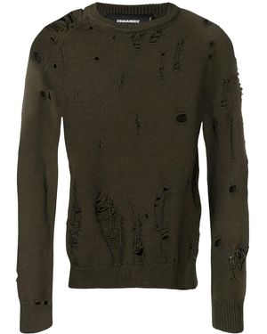 DSquared² Ripped Effect Jumper - Green