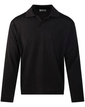 Roberto Collina Jersey Con Cuello De Polo Y Manga Larga - Negro