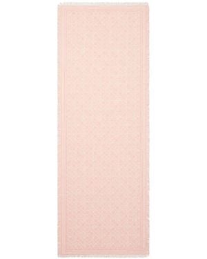 Tory Burch T Monogram Floral Oblong Scarf - Pink